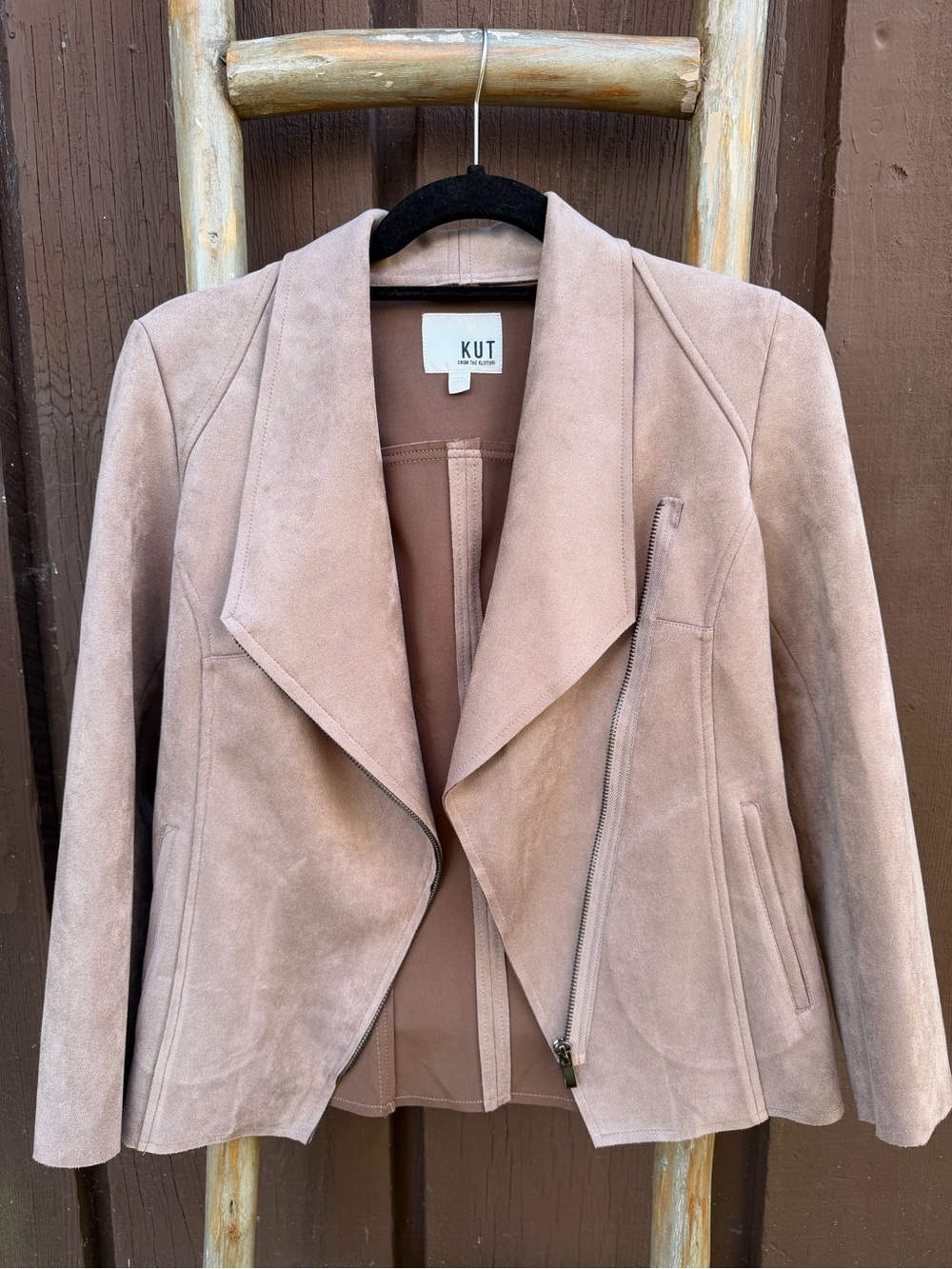 Kut from the Kloth Tan Suede Moto Jacket XS